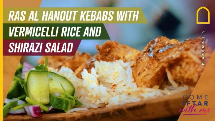 Episode 8 – Ras Al Hanout flavoured kebabs with vermicelli rice and shirazi salad 